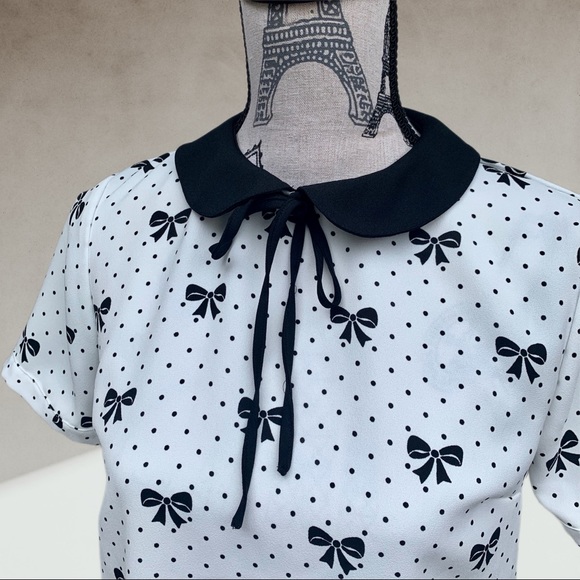 Babydoll bows FOREVER 21 top SMALL - Picture 6 of 10